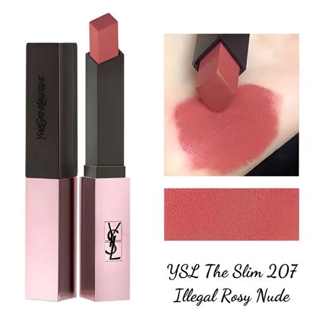 207 ysl|YSL Illegal Rosy Nude (207) Slim Glow Matte Rouge .